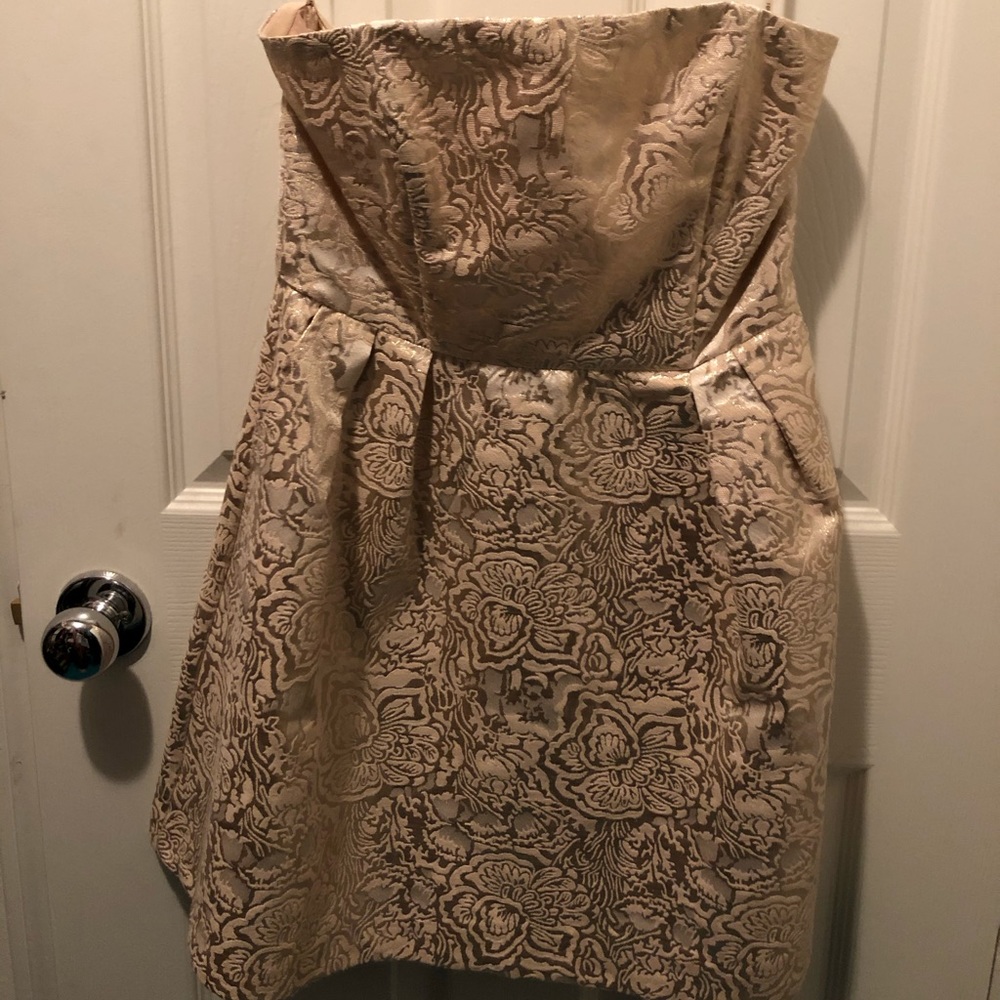 Forever 21 Gold Mini Formal Dress Strapless